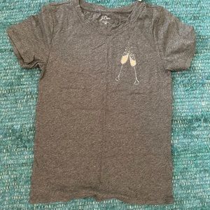 J. Crew Champagne decal tee